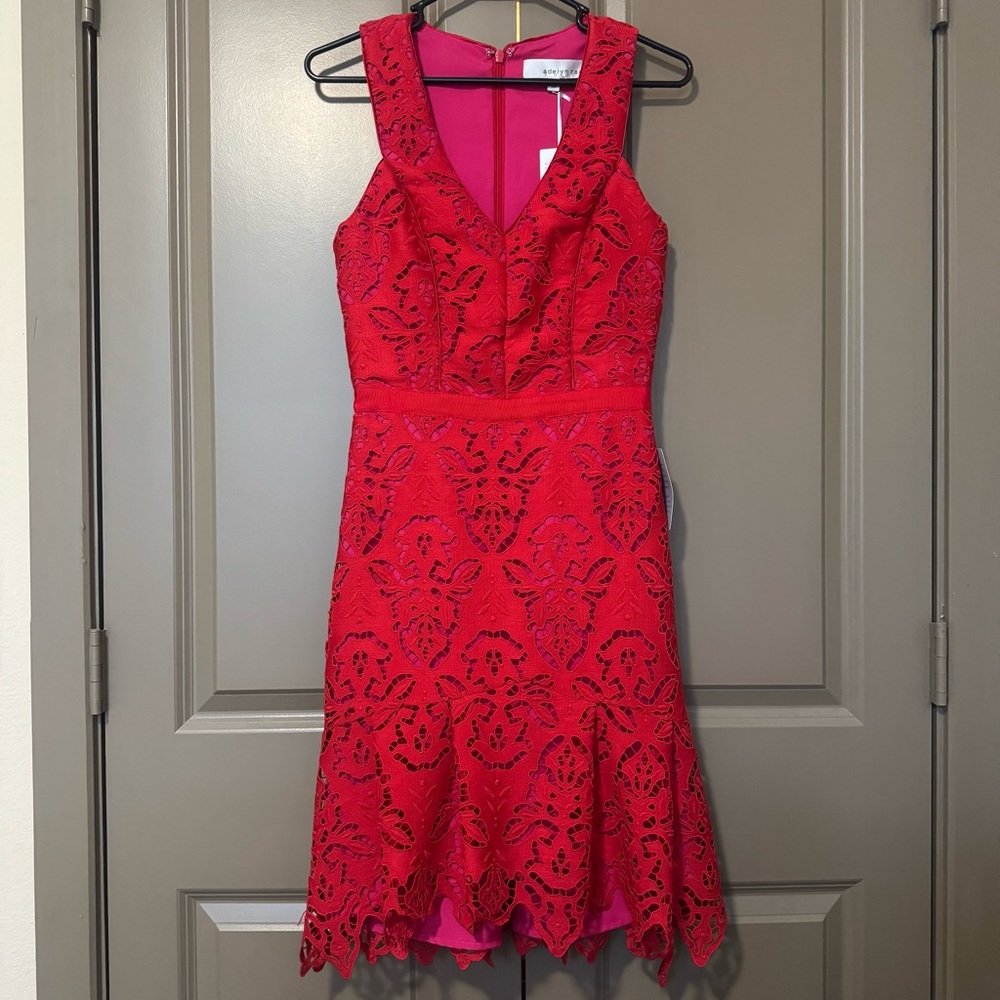 Adelyn Rae Red Lace Dress